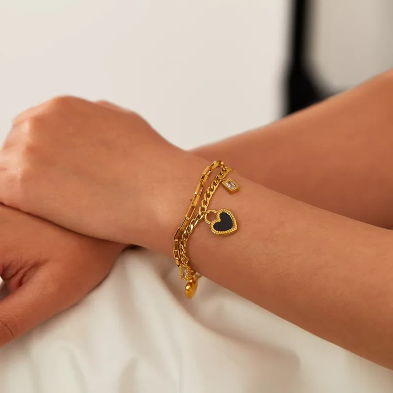 Hola Heart Double-Sided Bracelet